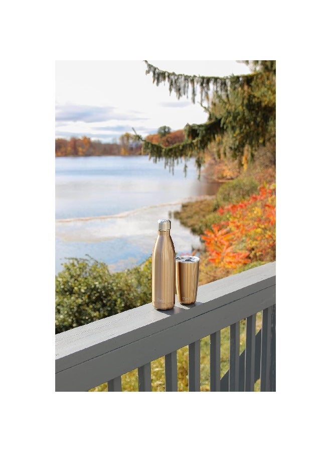 S'well Original BPA-Fee Stainless Steel Vacuum-Insulated Water Bottle Copper and Silver 500 ml 10017-H20-56020EU - Image 4